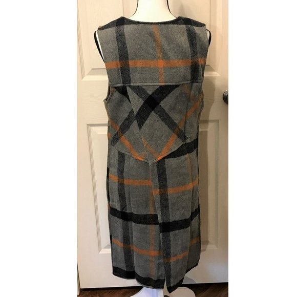Favlux Charcoal Plaid Sleeveless Cardigan Topper Size Small - Picture 3 of 9